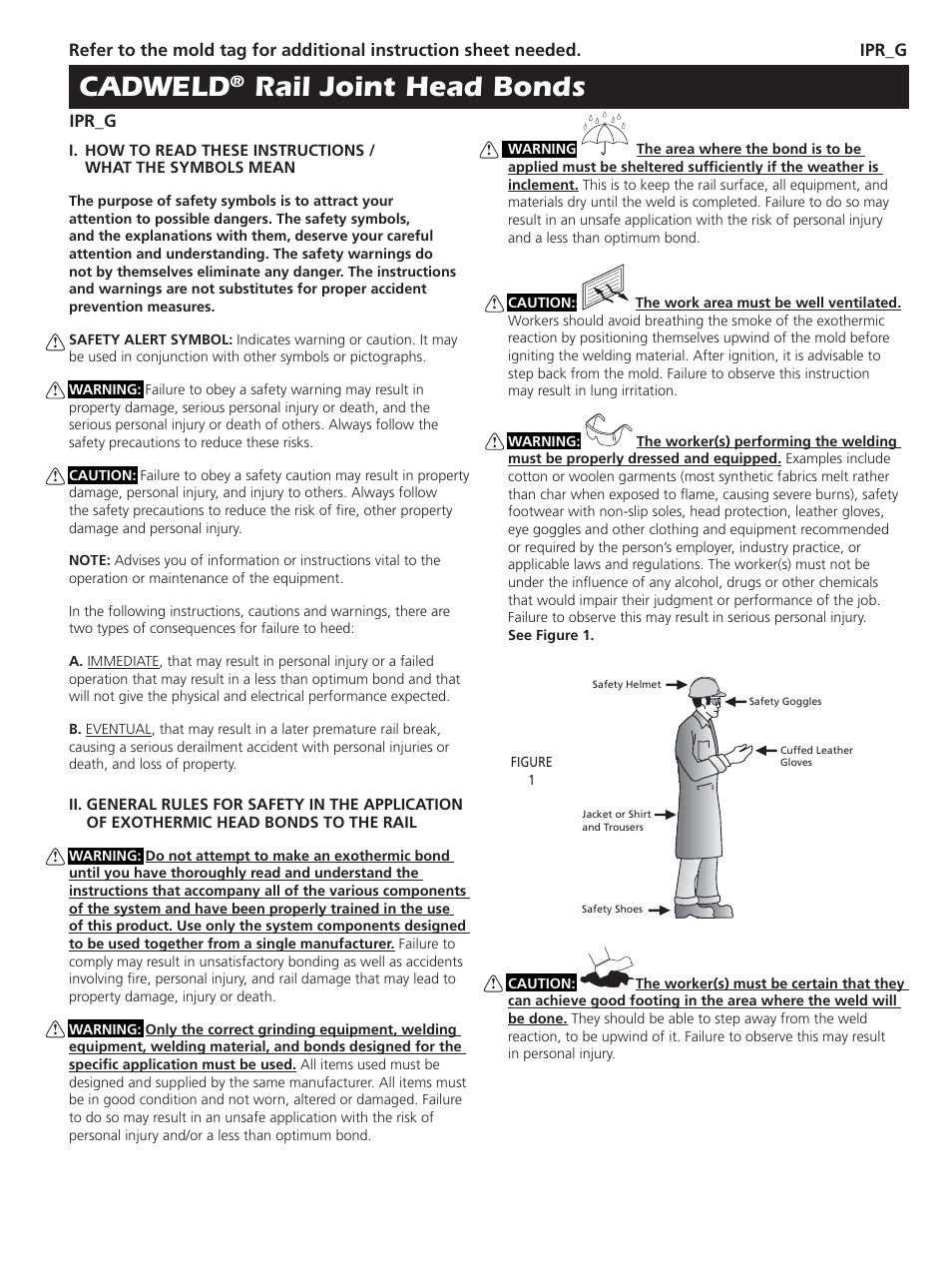 ERICO CADWELD Rail Joint Head Bonds User Manual | 4 pages