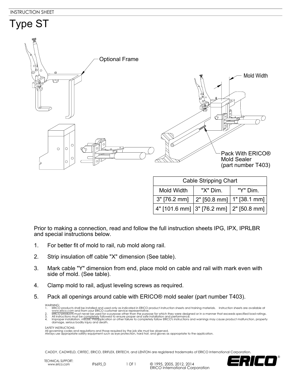 ERICO IP6695 Type ST User Manual | 1 page