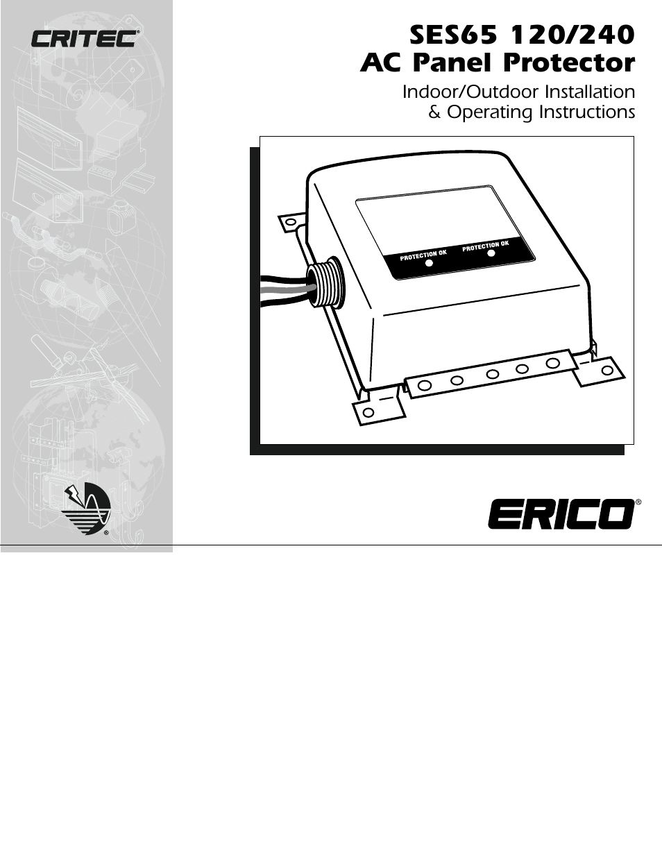 ERICO CRITEC SES65 240 AC Panel Protector User Manual | 4 pages