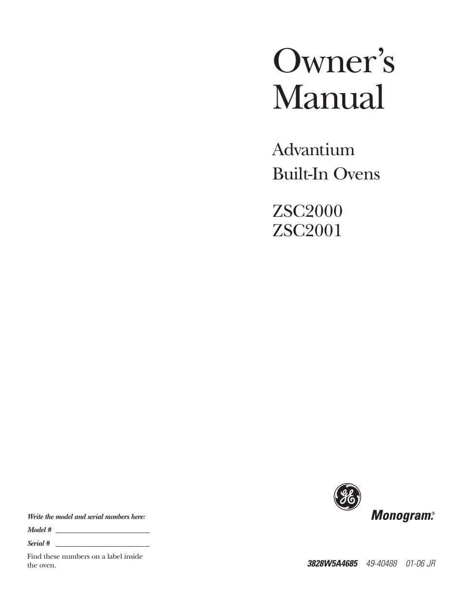GE ZSC2001 User Manual | 40 pages