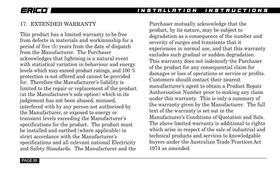 ERICO TDS-DINLINE Surge Suppressor User Manual | Page 30 / 32