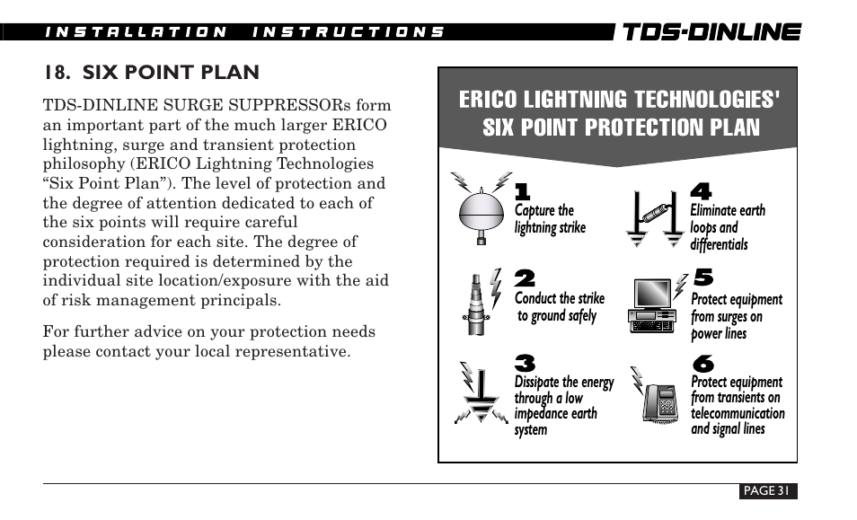 ERICO TDS-DINLINE Surge Suppressor User Manual | Page 31 / 32