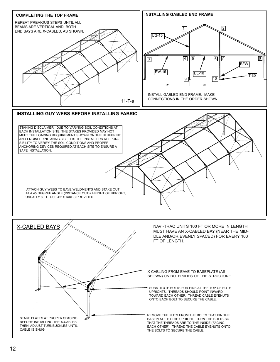 X-cabled bays | Anchor Industries NAVI-TRAC NAV40GBL-1104 User Manual | Page 12 / 16