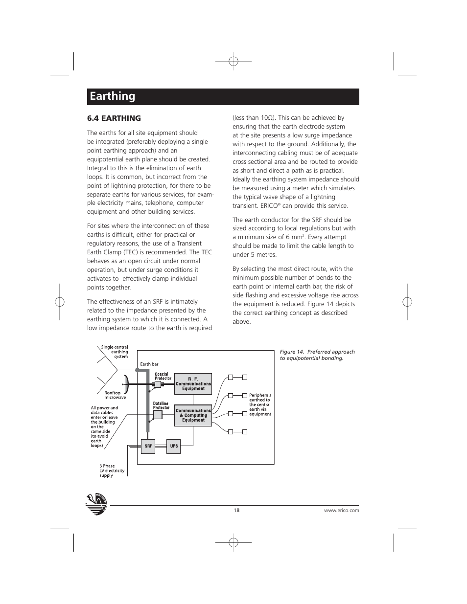 Earthing | ERICO TSG Series Surge Reduction Filters (TSG-RSF) User Manual | Page 18 / 28