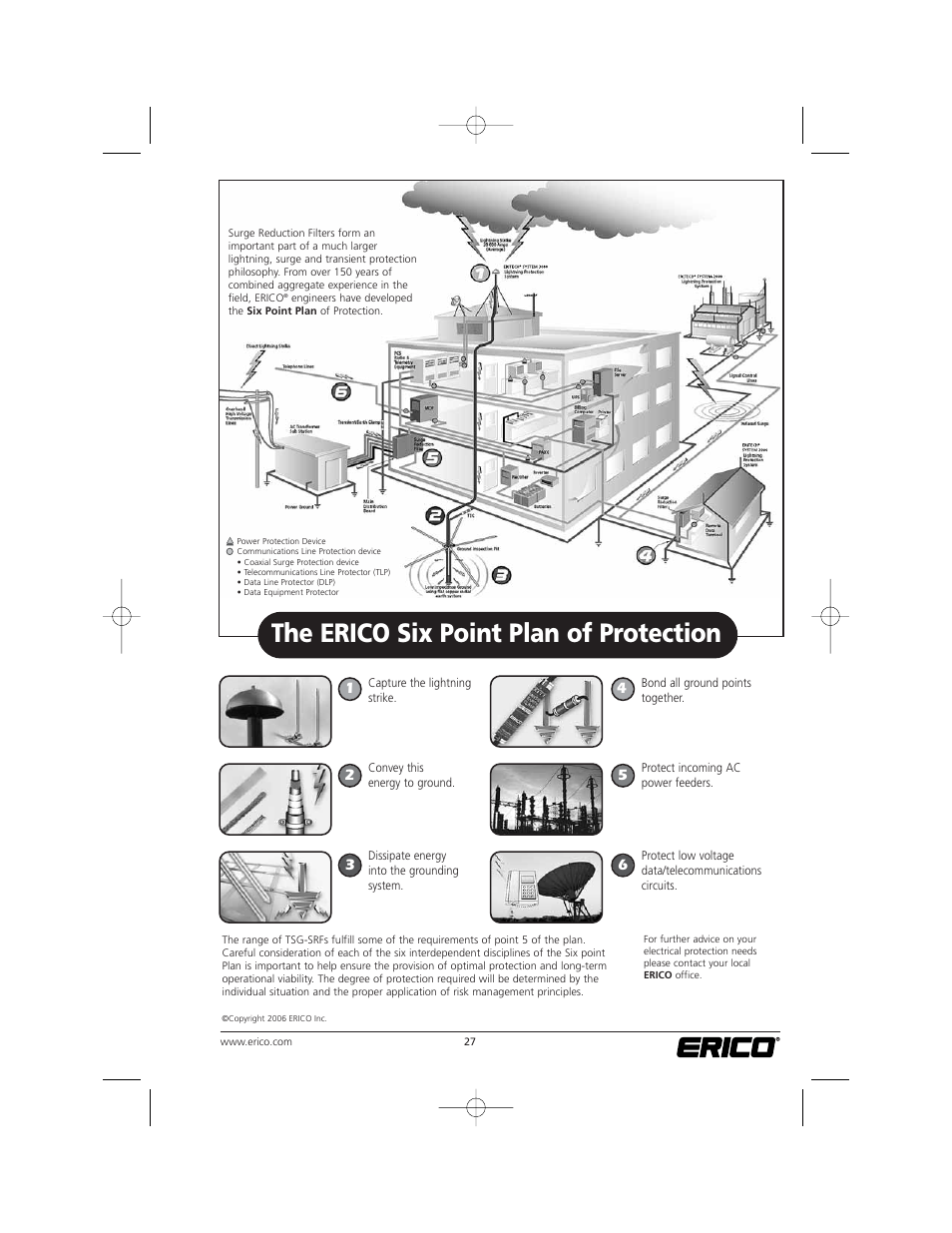 The erico six point plan of protection | ERICO TSG Series Surge Reduction Filters (TSG-RSF) User Manual | Page 27 / 28