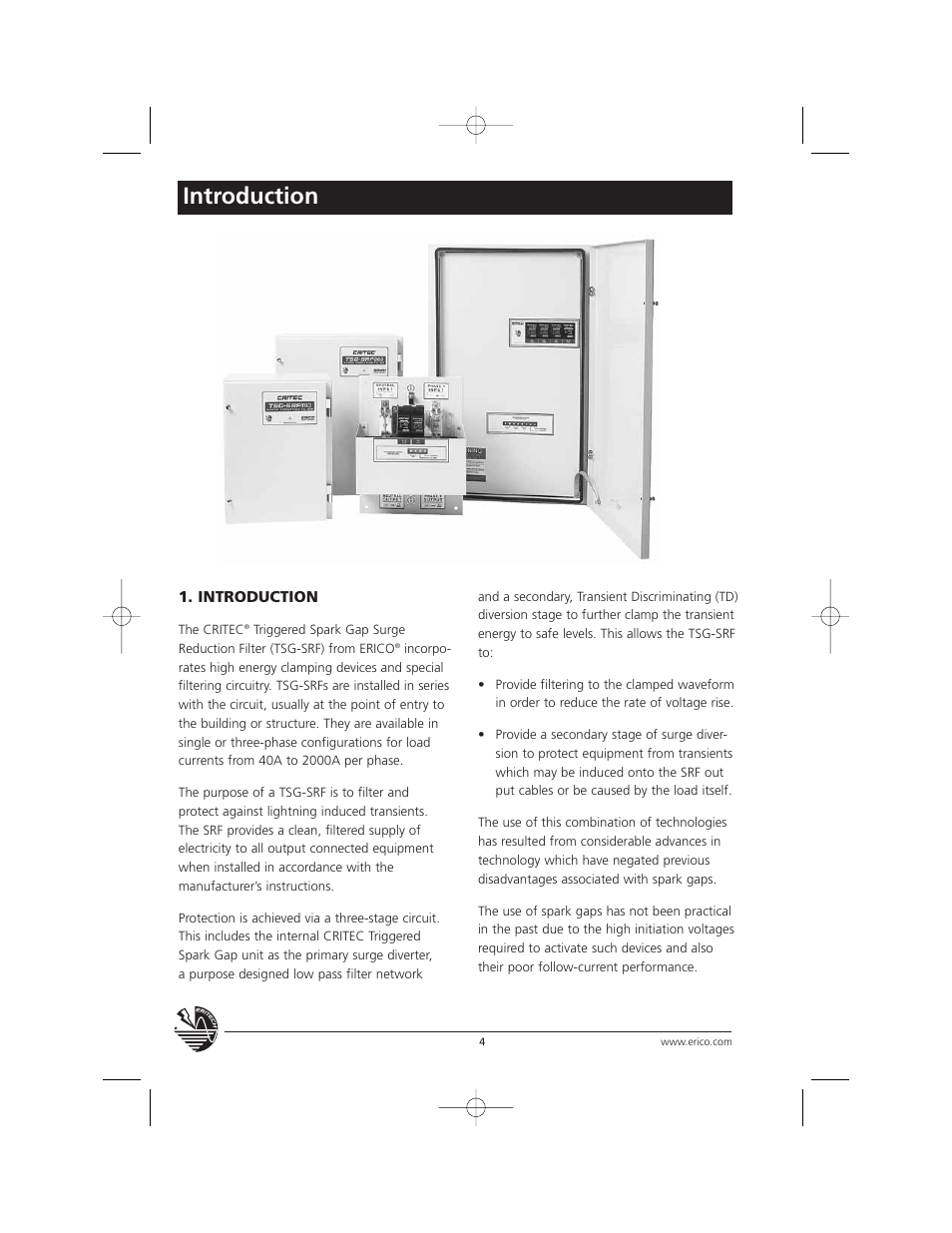 Introduction | ERICO TSG Series Surge Reduction Filters (TSG-RSF) User Manual | Page 4 / 28