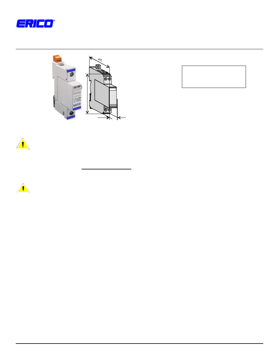 ERICO Universal Transient Barrier (UTB) User Manual | 2 pages