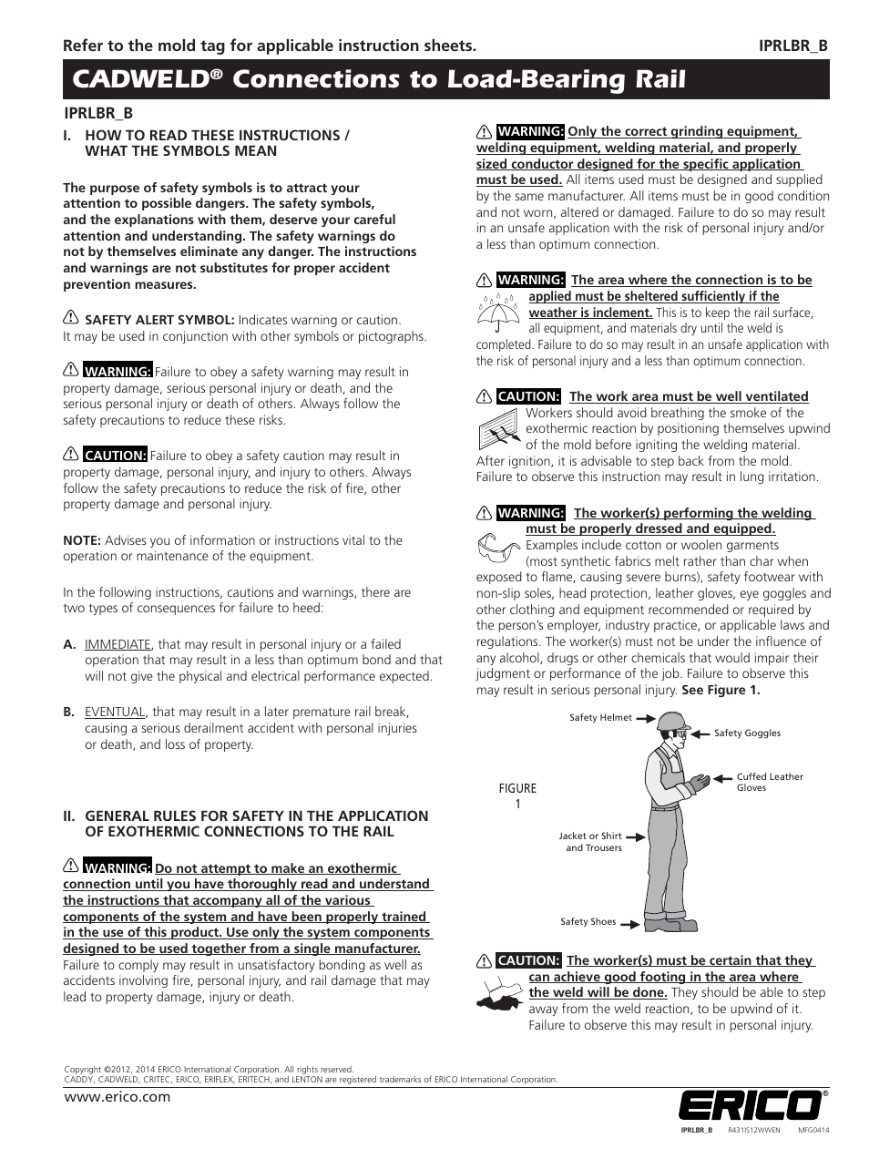 ERICO Connections to Load-Bearing Rail User Manual | 1 page