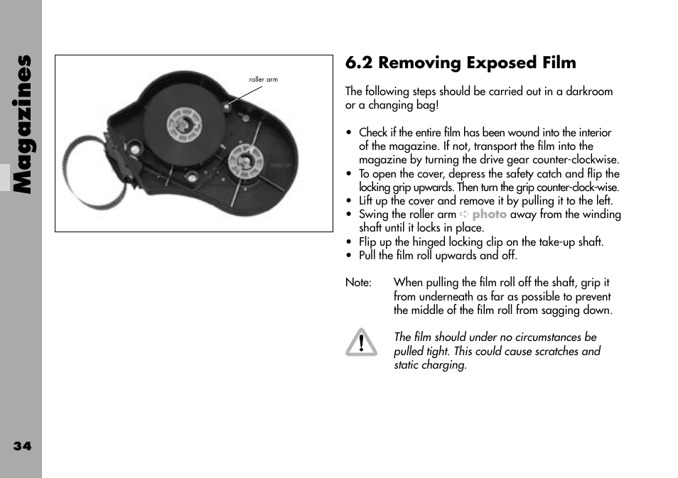 2 removing exposed film, Magazines | ARRI ARRIFLEX 235 User Manual | Page 34 / 178