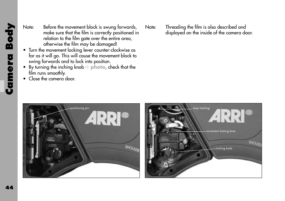 Camera body | ARRI ARRIFLEX 235 User Manual | Page 44 / 178