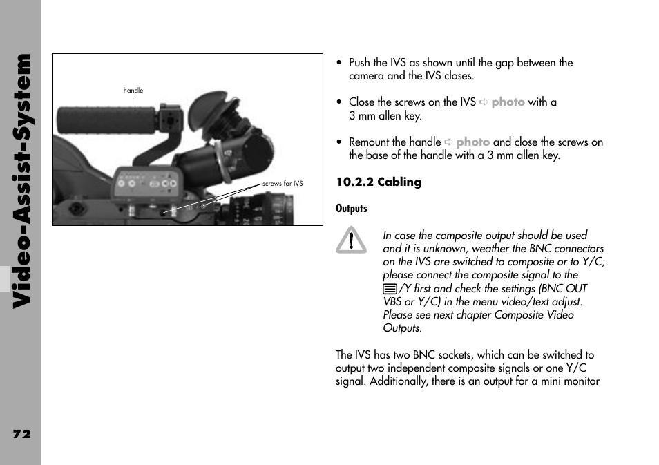 2 cabling, Video-assist-system | ARRI ARRIFLEX 235 User Manual | Page 72 / 178