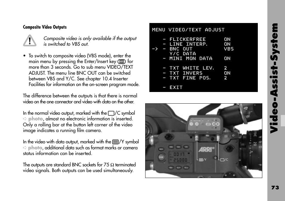 Video-assist-system | ARRI ARRIFLEX 235 User Manual | Page 73 / 178