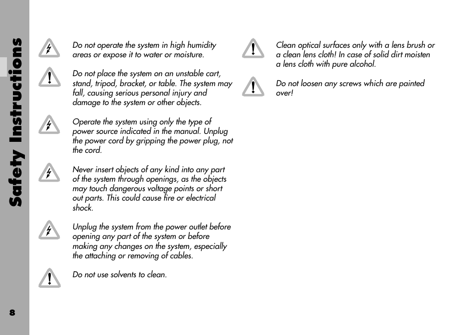 Safety instr uctions | ARRI ARRIFLEX 235 User Manual | Page 8 / 178