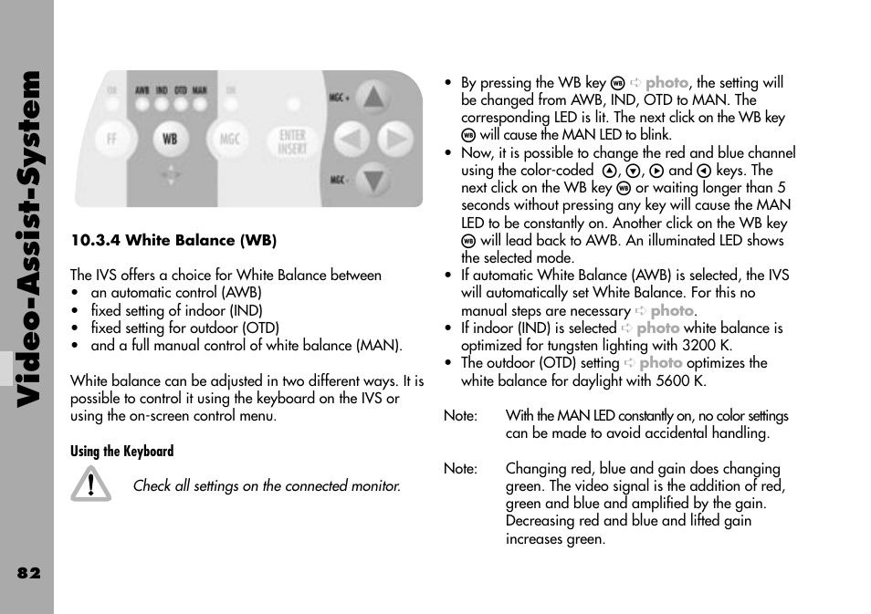 4 white balance (wb), Video-assist-system | ARRI ARRIFLEX 235 User Manual | Page 82 / 178