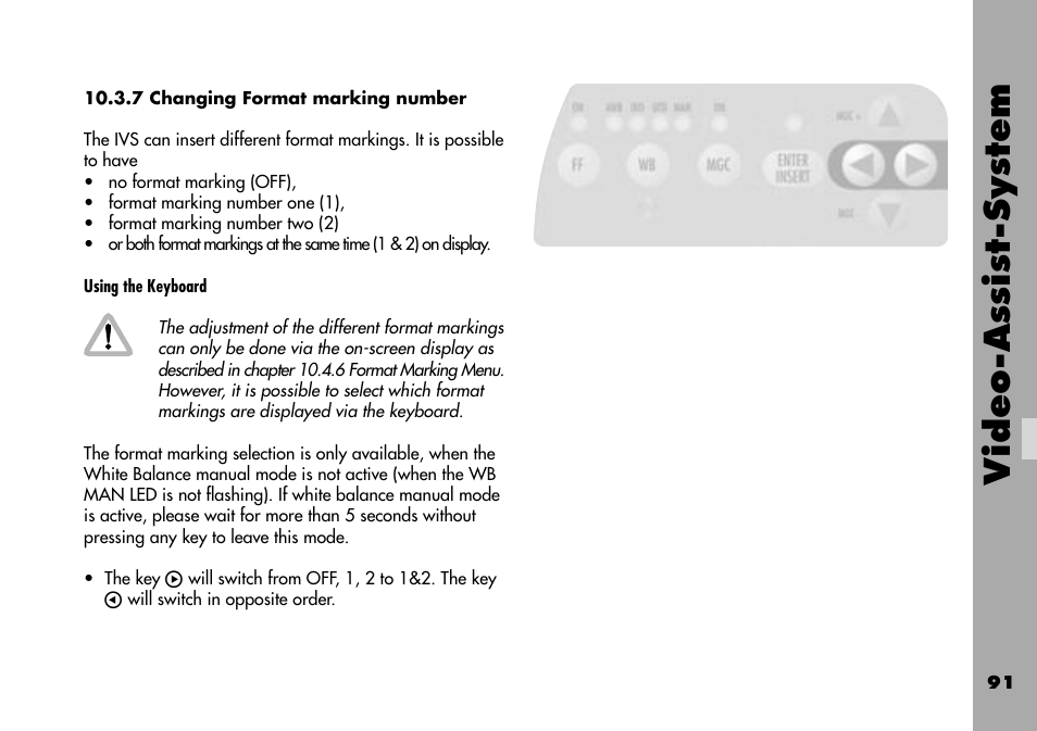 7 changing format marking number, Video-assist-system | ARRI ARRIFLEX 235 User Manual | Page 91 / 178