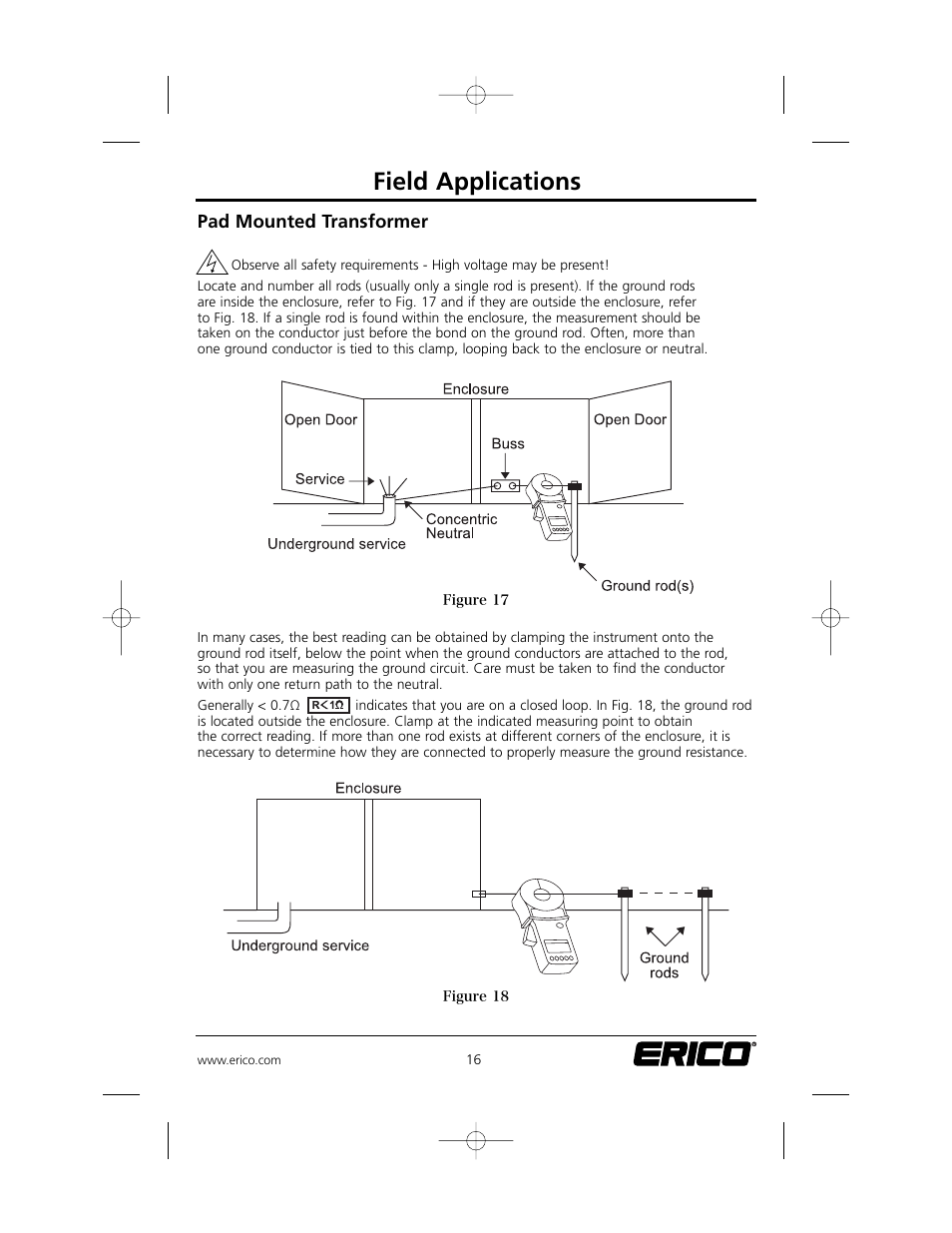 Field applications | ERICO EST401 ERITECH Clamp-on Ground Resistance Tester User Manual | Page 18 / 28