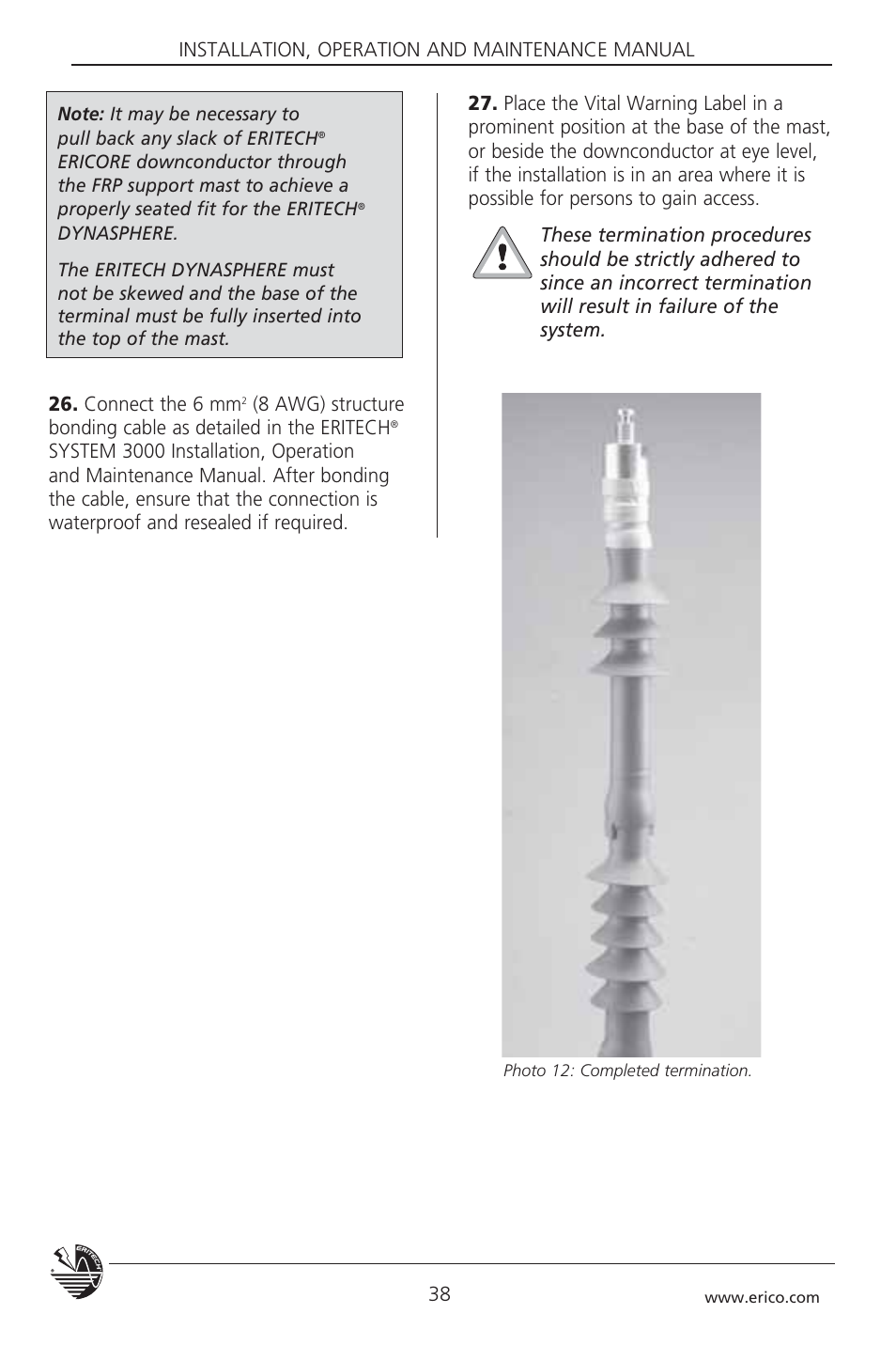 ERICO 3000 ERITECH SYSTEM User Manual | Page 40 / 68