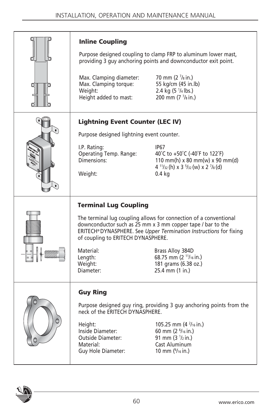 ERICO 3000 ERITECH SYSTEM User Manual | Page 62 / 68
