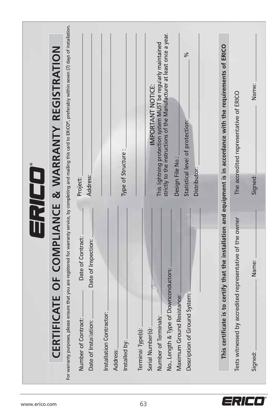 ERICO 3000 ERITECH SYSTEM User Manual | Page 65 / 68