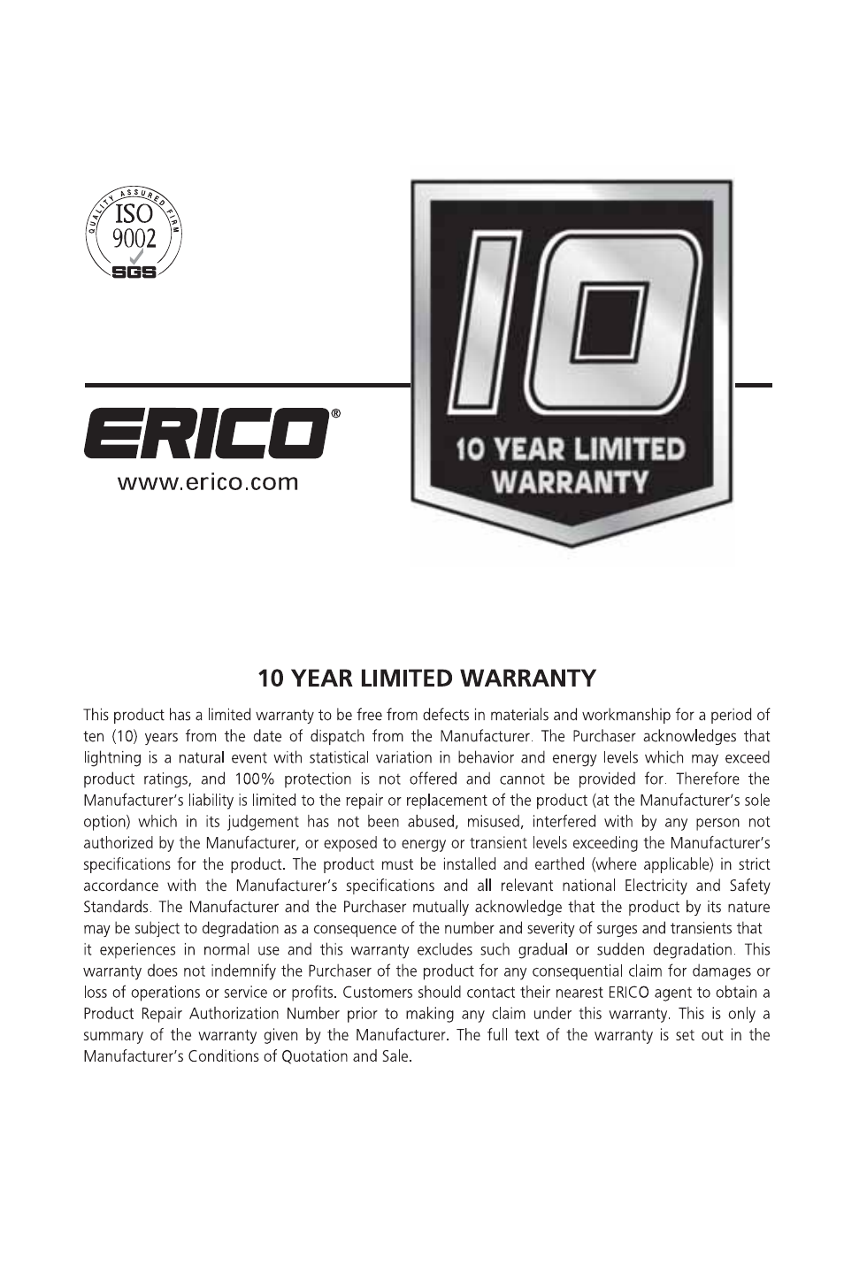 ERICO 3000 ERITECH SYSTEM User Manual | Page 67 / 68