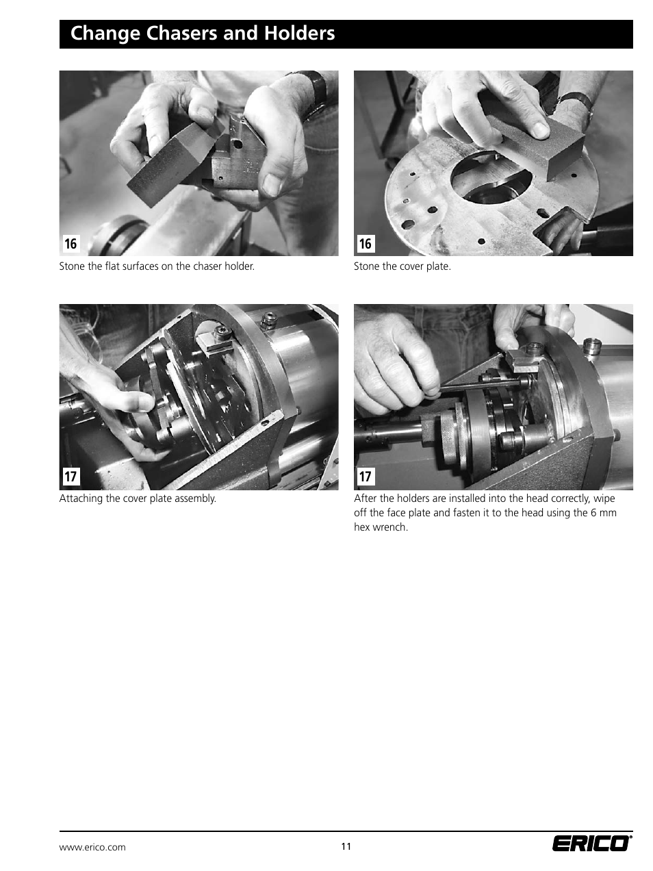 Change chasers and holders | ERICO ELAT100 LENTON Automatic Threader User Manual | Page 11 / 28