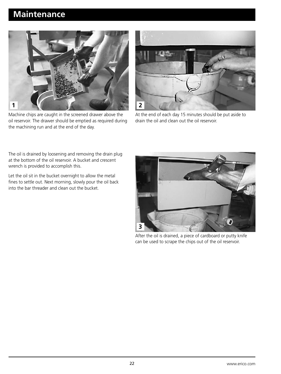 Maintenance | ERICO ELAT100 LENTON Automatic Threader User Manual | Page 22 / 28