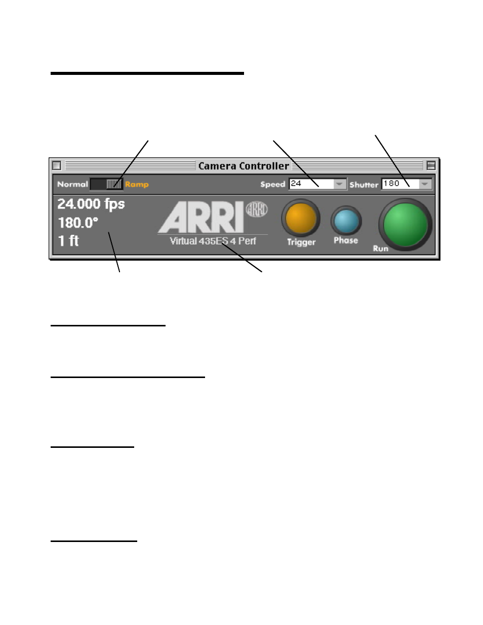 The camera controller window | ARRI Ramp Preview Controller User Manual | Page 33 / 46