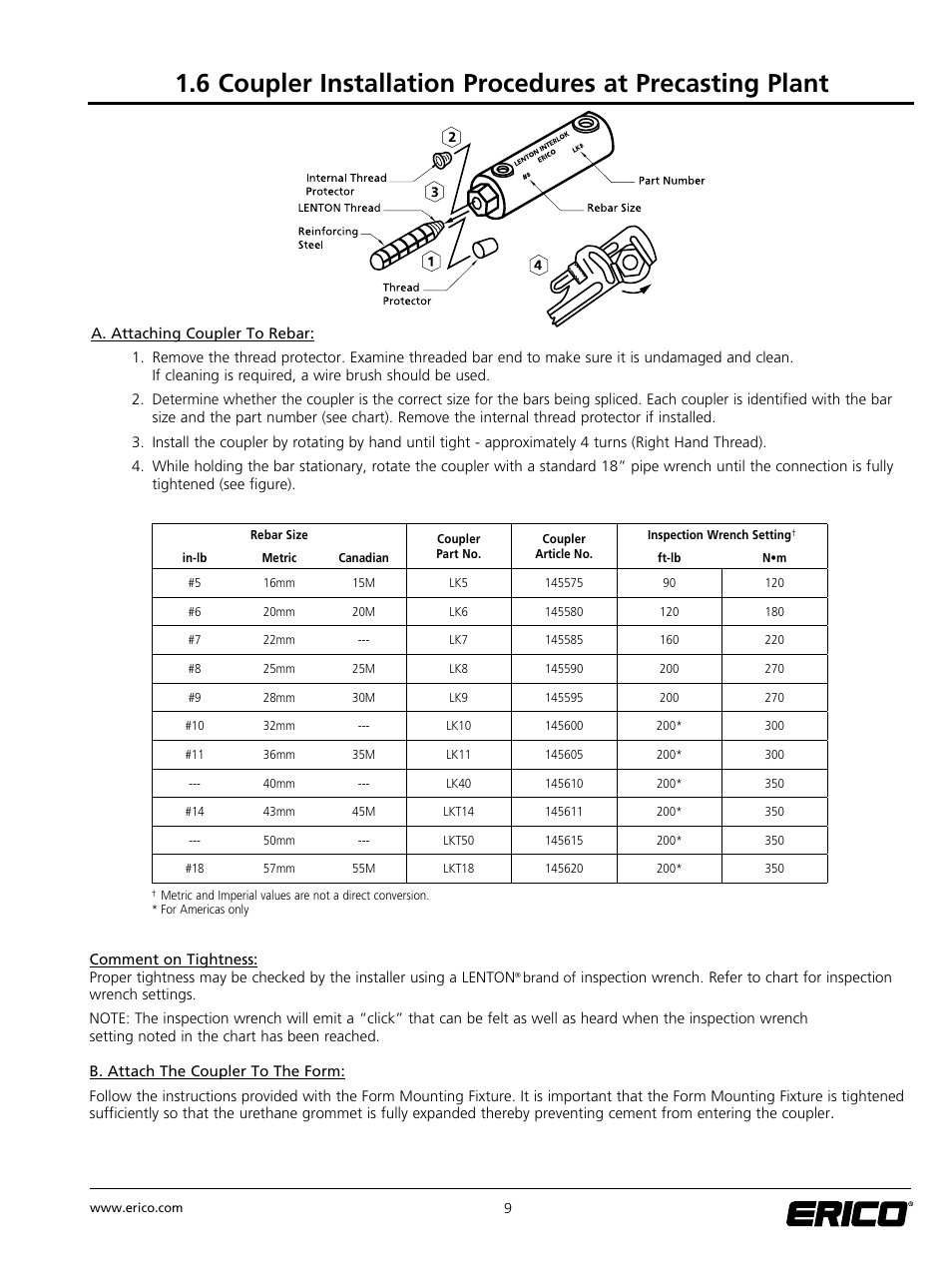 ERICO LENTON INTERLOK Rebar Splicing System User Manual | Page 15 / 28