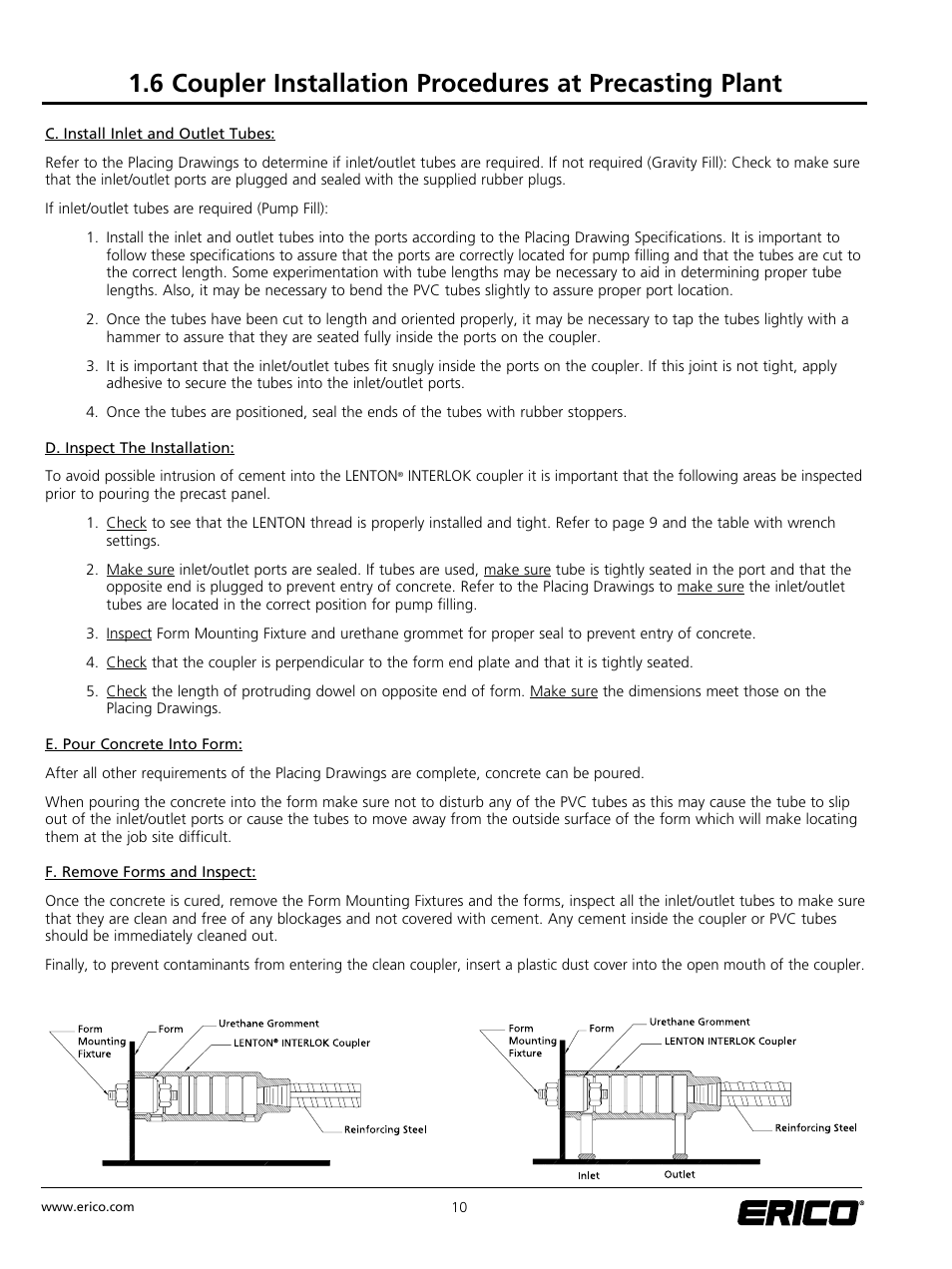ERICO LENTON INTERLOK Rebar Splicing System User Manual | Page 16 / 28