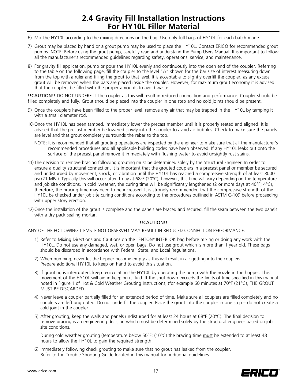 ERICO LENTON INTERLOK Rebar Splicing System User Manual | Page 23 / 28
