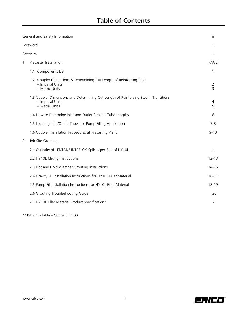 ERICO LENTON INTERLOK Rebar Splicing System User Manual | Page 3 / 28
