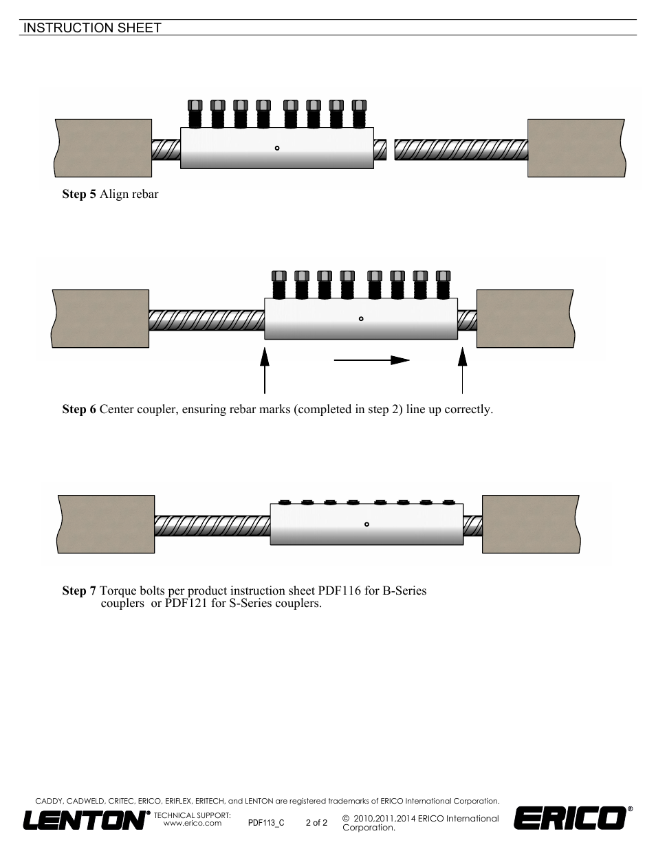 Sheet2, Drawing view7, Drawing view8 | Drawing view9, Instruction sheet | ERICO LENTON LOCK Closure Pour Splices User Manual | Page 2 / 2
