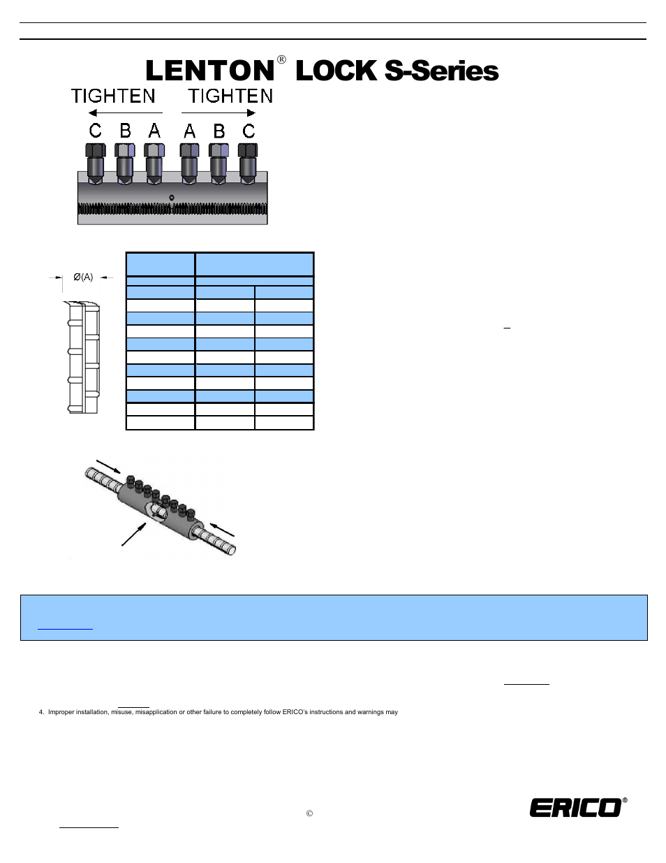 ERICO S-Series LENTON LOCK User Manual | 2 pages