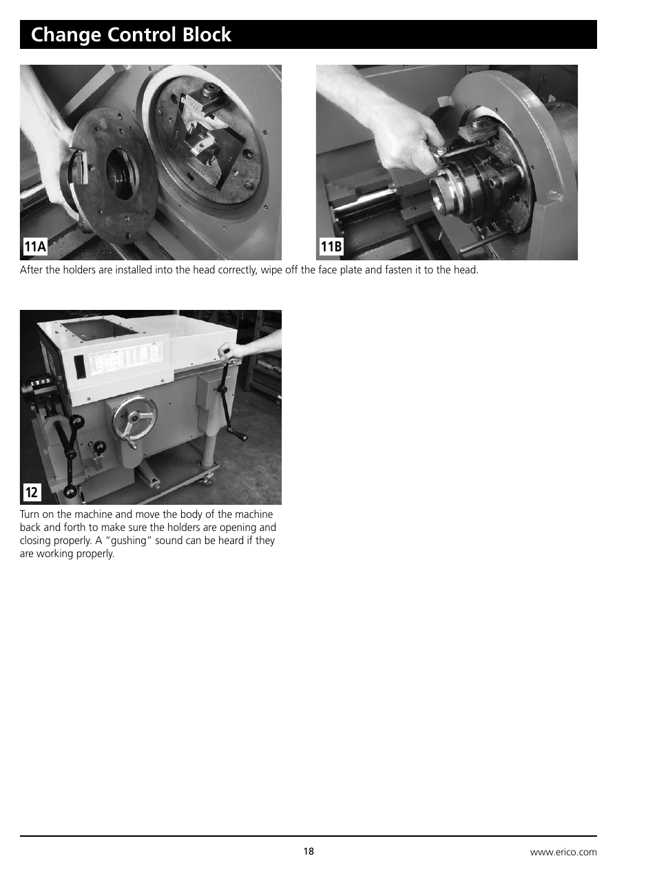 Change control block | ERICO LENTON Mid-Range Bar Threader User Manual | Page 18 / 24