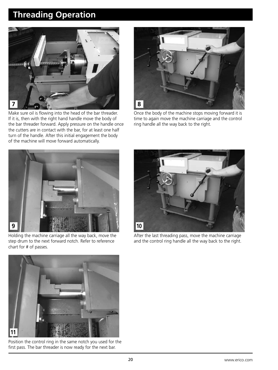 Threading operation | ERICO LENTON Mid-Range Bar Threader User Manual | Page 20 / 24