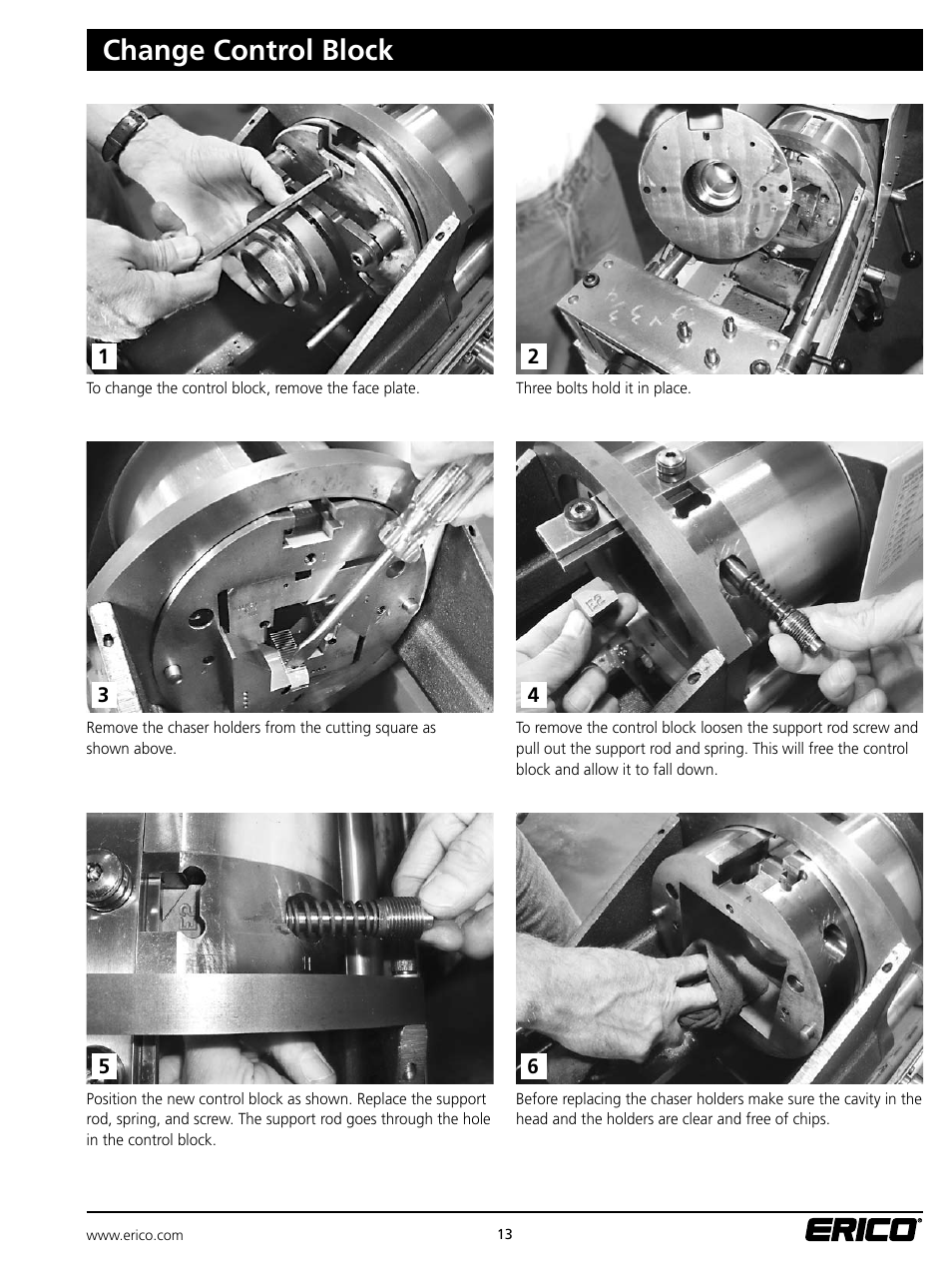 Change control block | ERICO Standard Bar Threader User Manual | Page 13 / 20