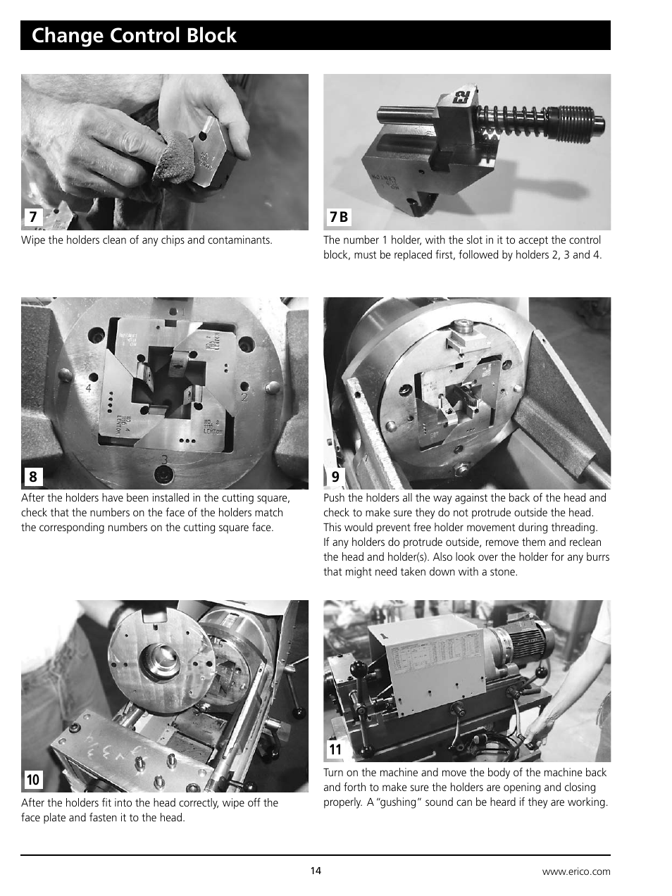 Change control block | ERICO Standard Bar Threader User Manual | Page 14 / 20