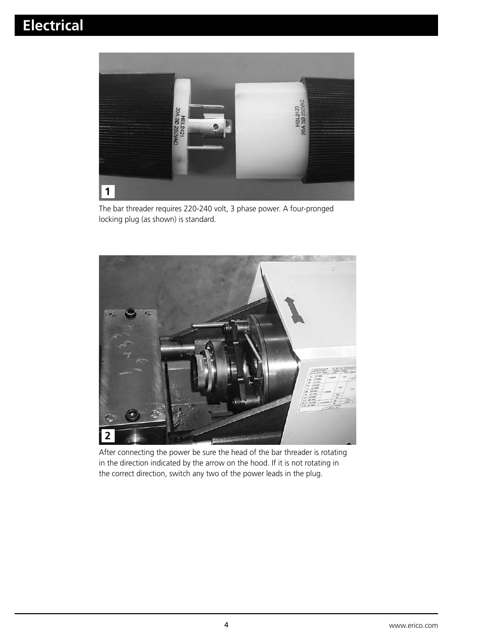 Electrical | ERICO Standard Bar Threader User Manual | Page 4 / 20