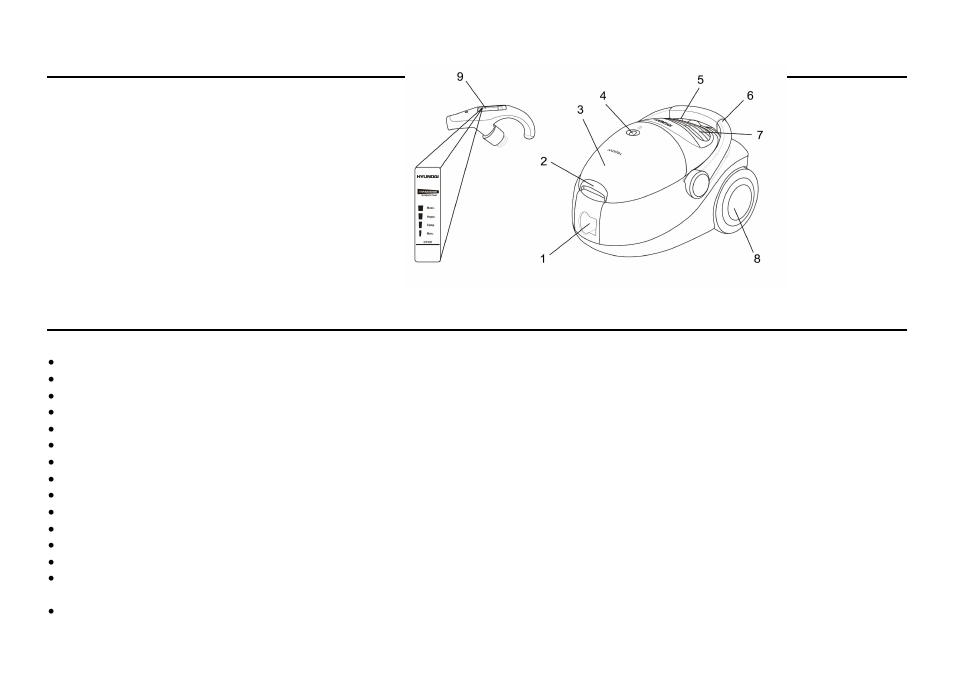 Description, Important safeguards | Hyundai H-VC1084 User Manual | Page 2 / 9