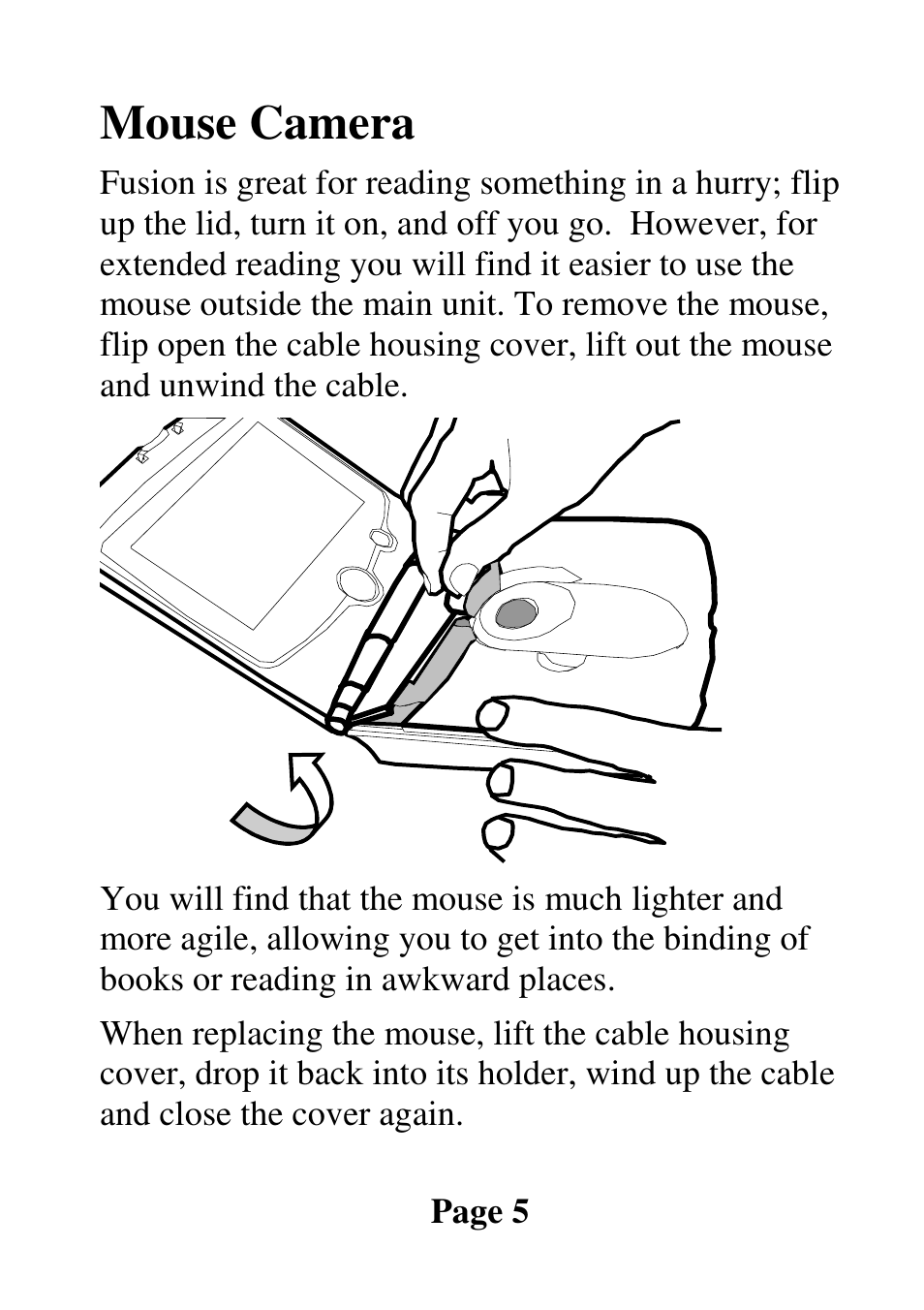 Mouse camera | Eschenbach Optik Fusion User Manual | Page 6 / 20