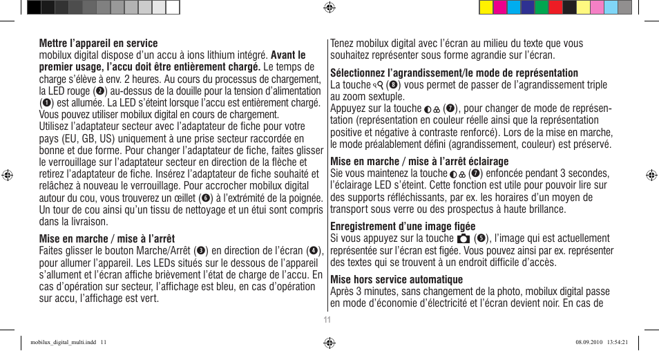 Eschenbach Optik Mobilux Digital User Manual | Page 11 / 48