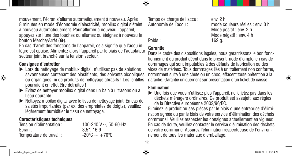 Eschenbach Optik Mobilux Digital User Manual | Page 12 / 48