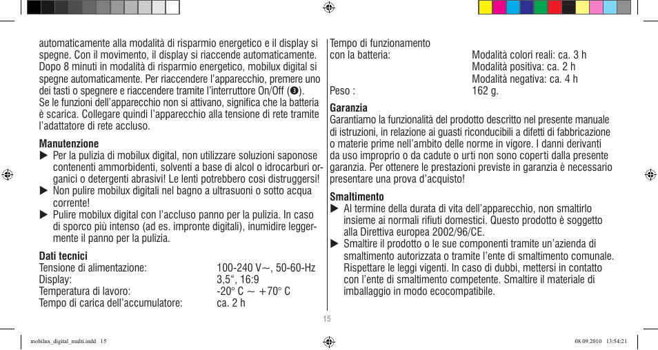 Eschenbach Optik Mobilux Digital User Manual | Page 15 / 48