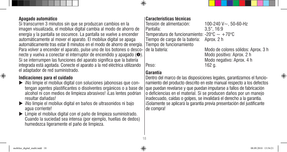 Eschenbach Optik Mobilux Digital User Manual | Page 18 / 48