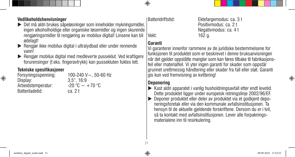 Eschenbach Optik Mobilux Digital User Manual | Page 31 / 48