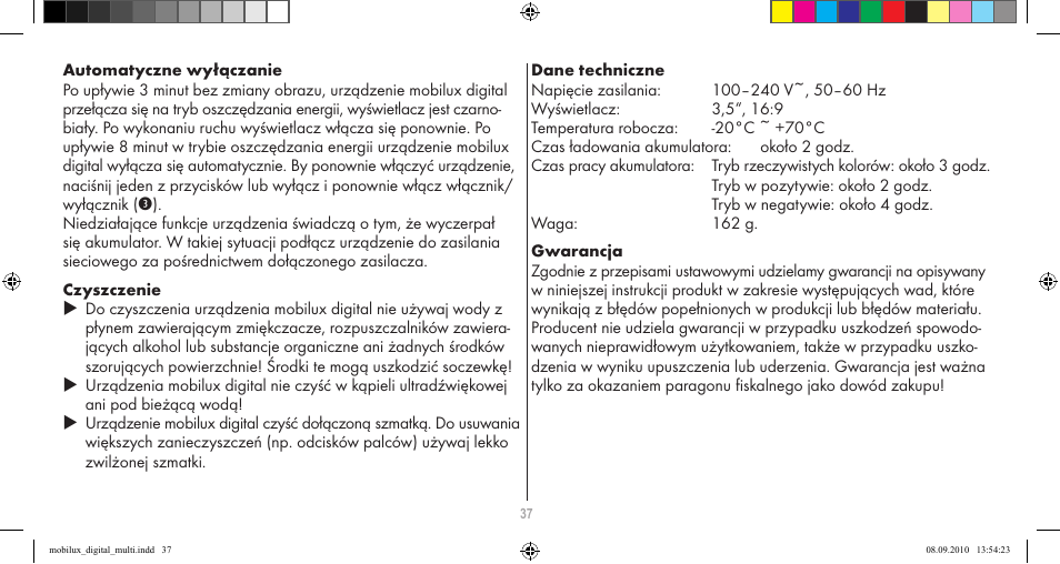 Eschenbach Optik Mobilux Digital User Manual | Page 37 / 48