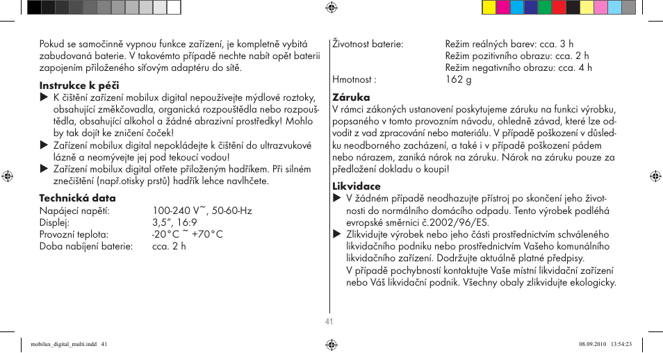 Eschenbach Optik Mobilux Digital User Manual | Page 41 / 48