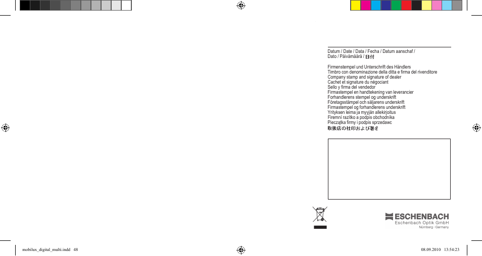 Eschenbach Optik Mobilux Digital User Manual | Page 48 / 48