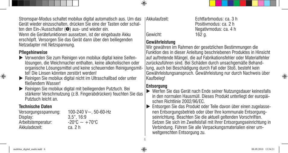 Eschenbach Optik Mobilux Digital User Manual | Page 6 / 48