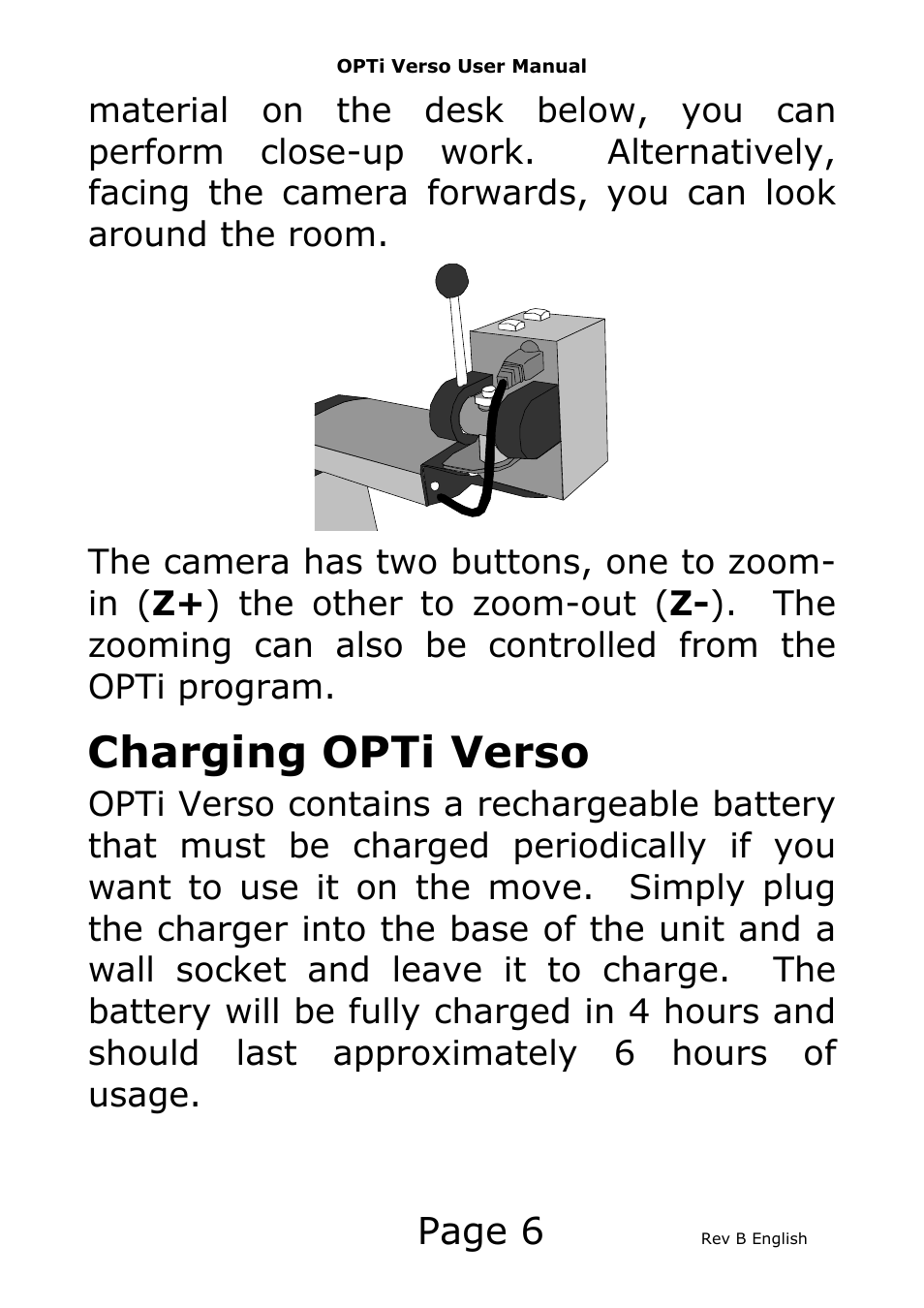 Charging opti verso, Page 6 | Eschenbach Optik Opti Verso User Manual | Page 7 / 47